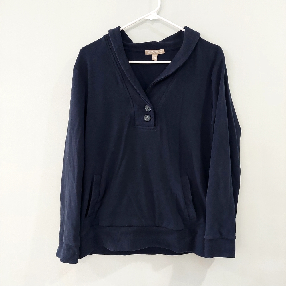 Banana Republic Factory Men's sweater XL Navy Blue collared long sleeve